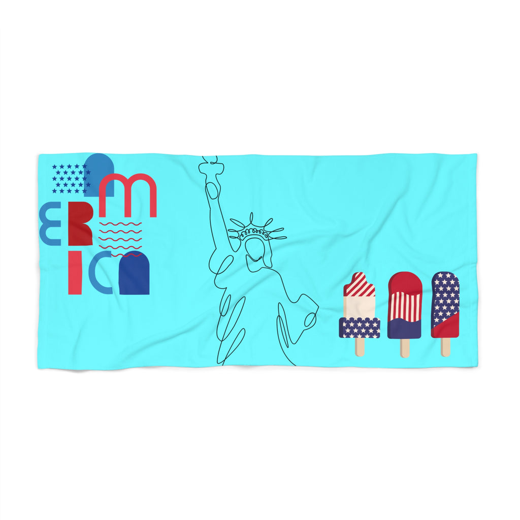 Liberty Popsicle Beach Towel — Retro Americana Statue of Liberty Summer Towel