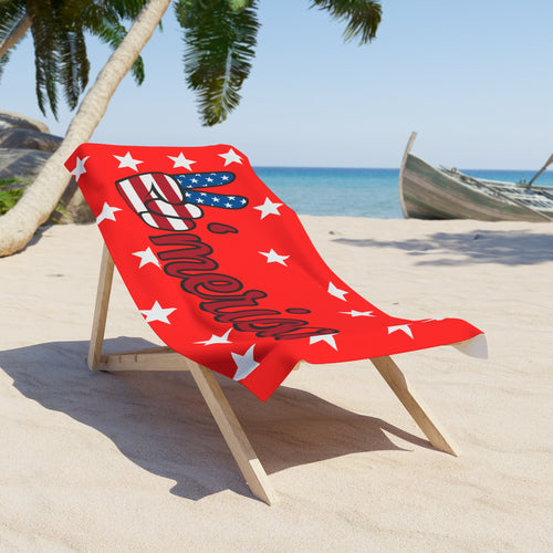 'Merica Flag Peace Sign Beach Towel — Patriotic USA Stars & Stripes Pool Towel