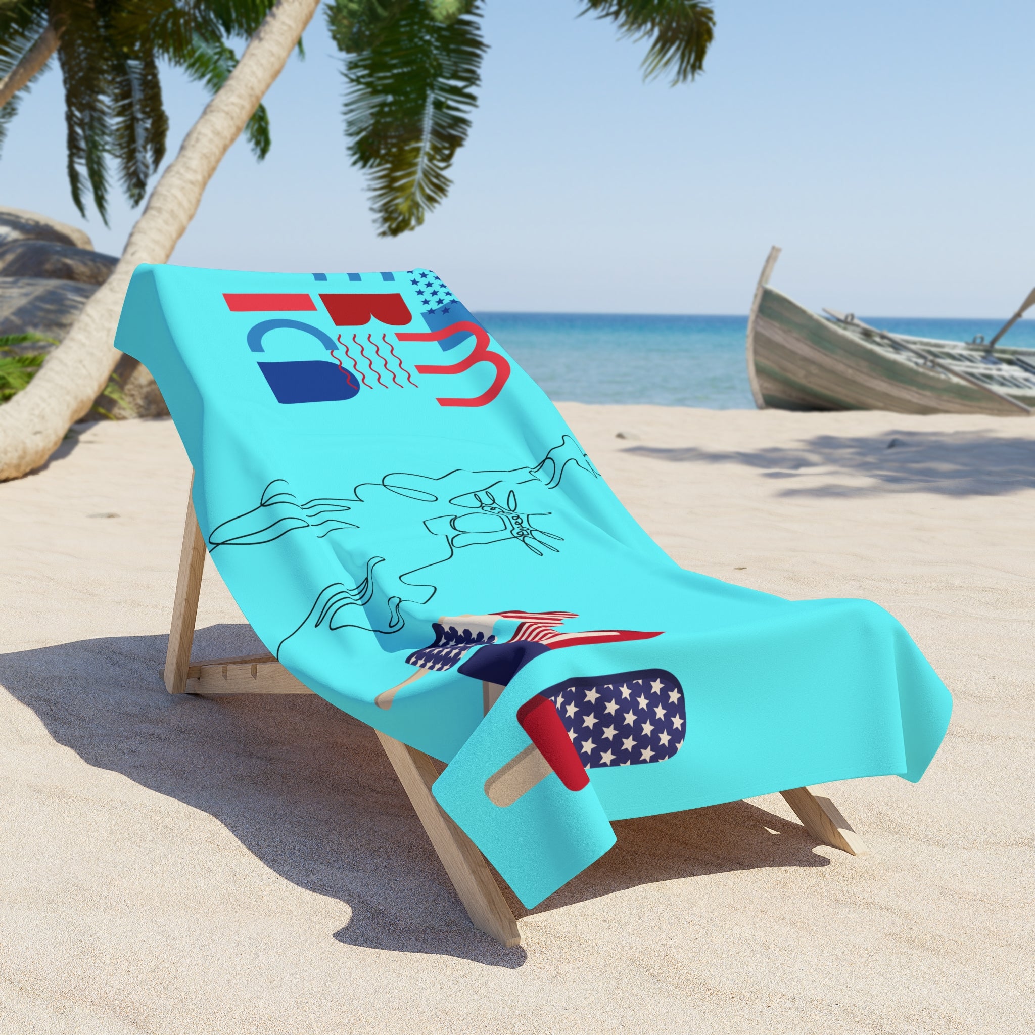 Liberty Popsicle Beach Towel — Retro Americana Statue of Liberty Summer Towel