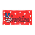 'Merica Flag Peace Sign Beach Towel — Patriotic USA Stars & Stripes Pool Towel
